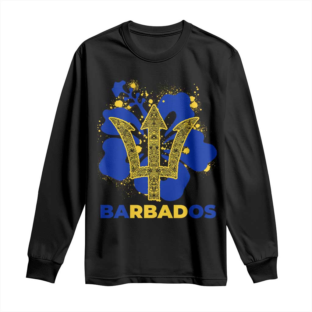 Proud Barbados Bajan Barbadian Flag Roots Long Sleeve Shirt