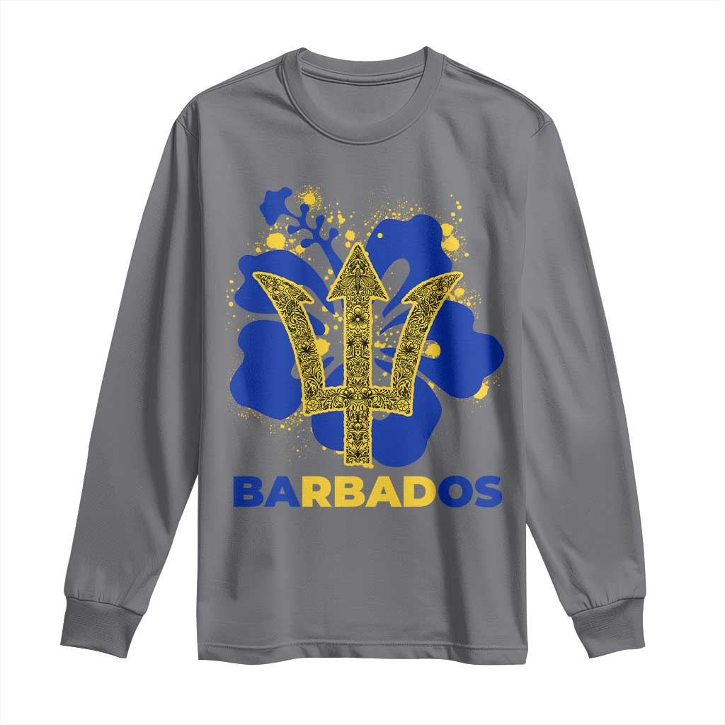 Proud Barbados Bajan Barbadian Flag Roots Long Sleeve Shirt