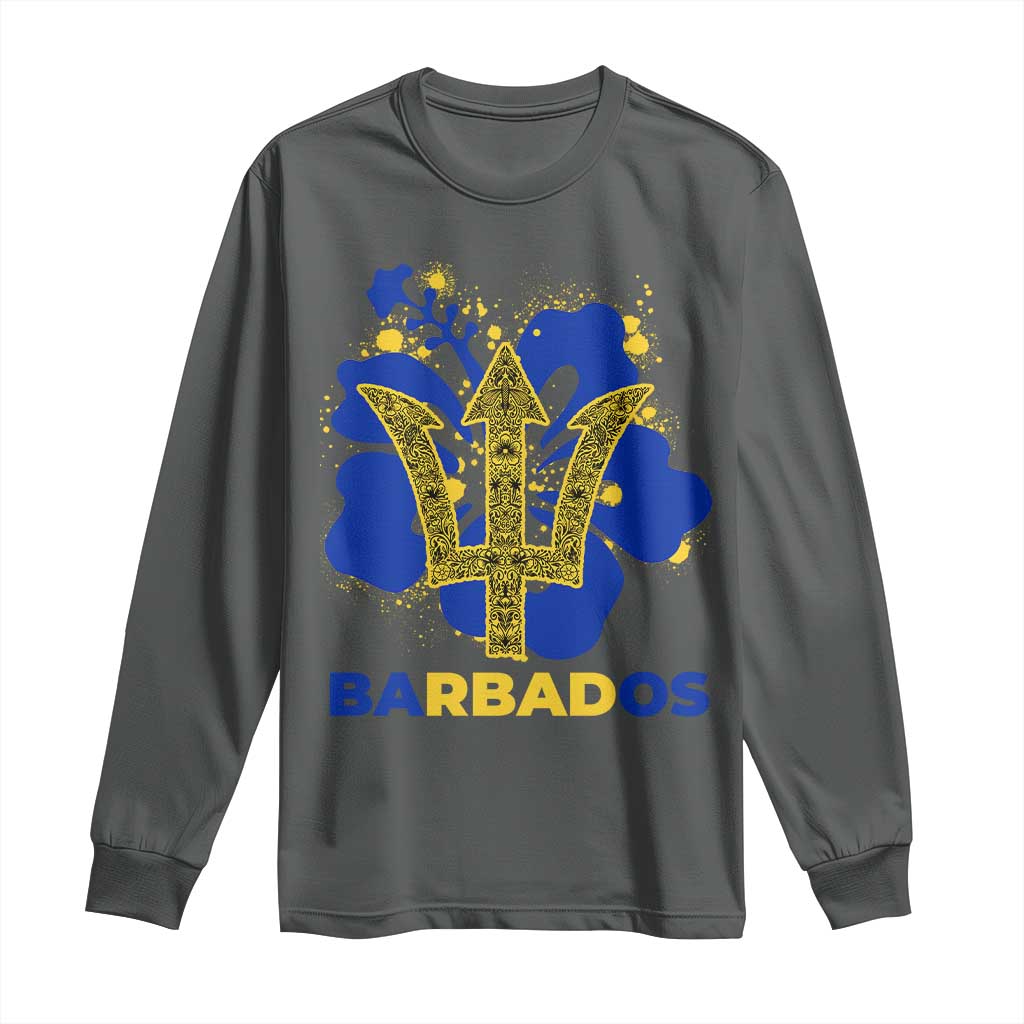 Proud Barbados Bajan Barbadian Flag Roots Long Sleeve Shirt