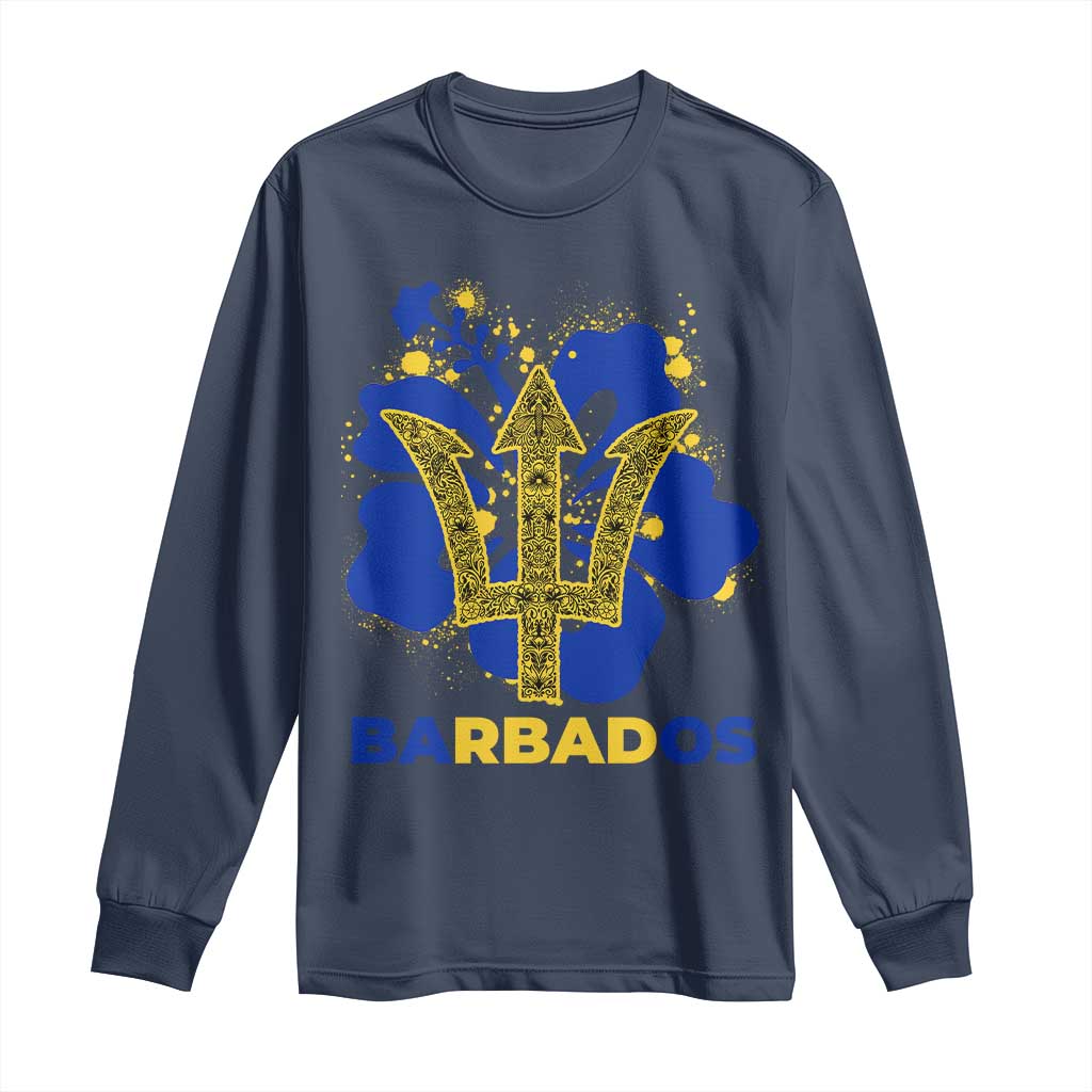 Proud Barbados Bajan Barbadian Flag Roots Long Sleeve Shirt