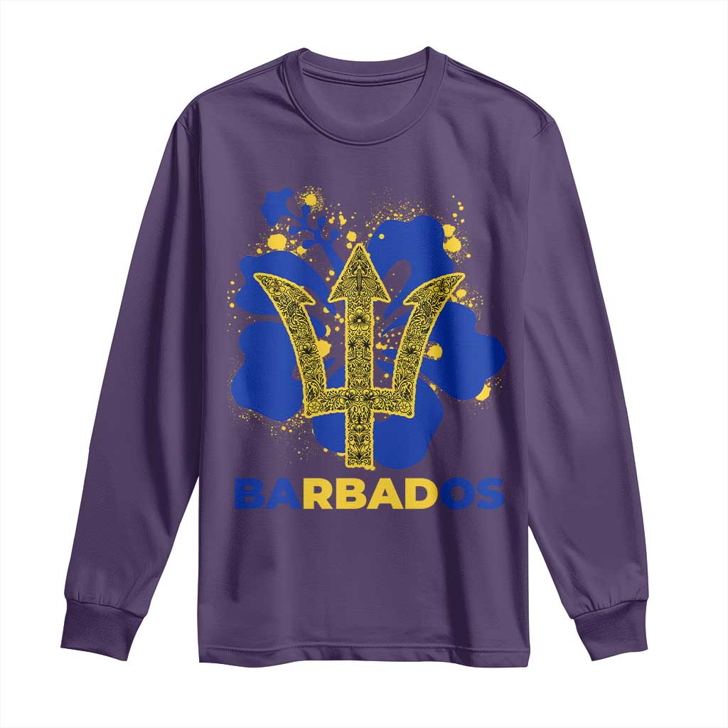 Proud Barbados Bajan Barbadian Flag Roots Long Sleeve Shirt