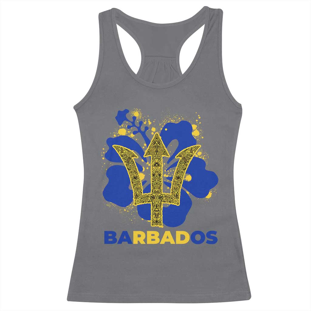 Proud Barbados Bajan Barbadian Flag Roots Racerback Tank Top
