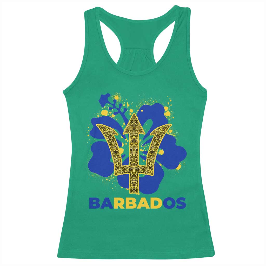 Proud Barbados Bajan Barbadian Flag Roots Racerback Tank Top