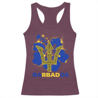 Proud Barbados Bajan Barbadian Flag Roots Racerback Tank Top