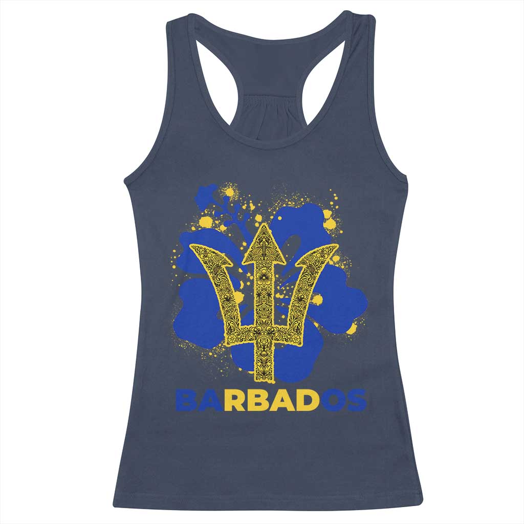 Proud Barbados Bajan Barbadian Flag Roots Racerback Tank Top