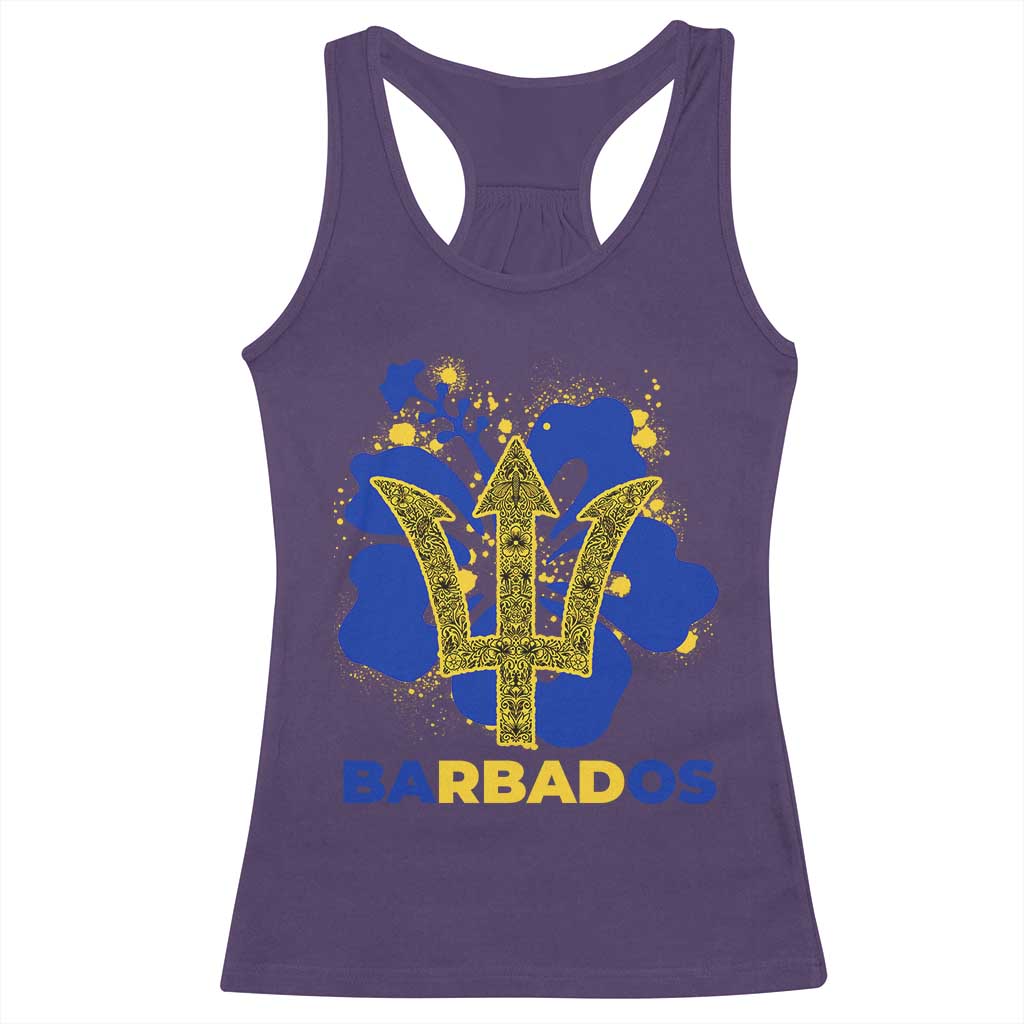 Proud Barbados Bajan Barbadian Flag Roots Racerback Tank Top