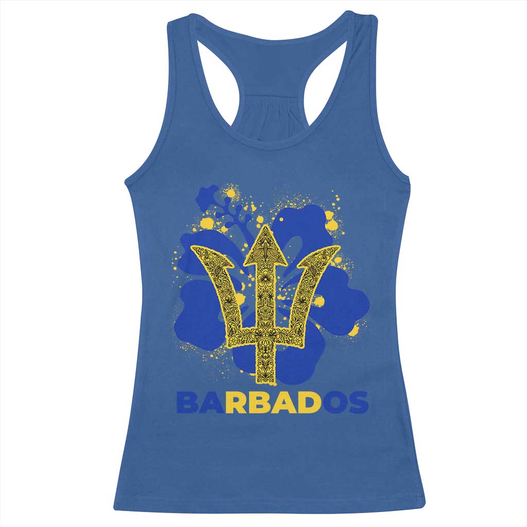 Proud Barbados Bajan Barbadian Flag Roots Racerback Tank Top