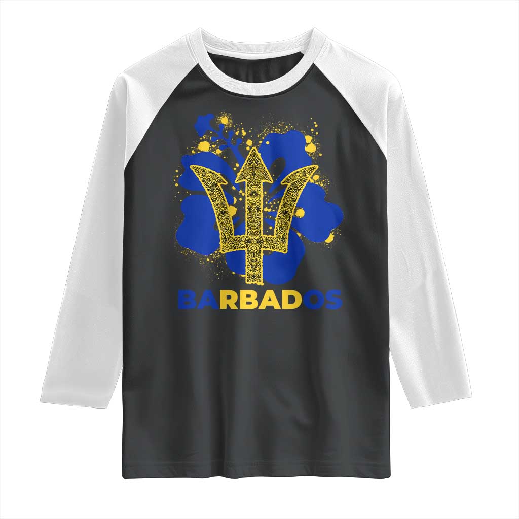 Proud Barbados Bajan Barbadian Flag Roots Raglan Shirt