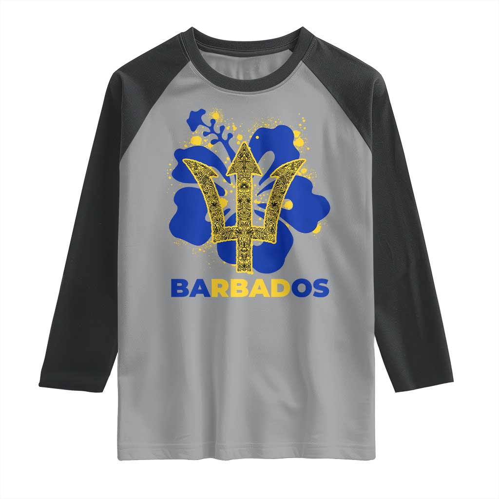 Proud Barbados Bajan Barbadian Flag Roots Raglan Shirt