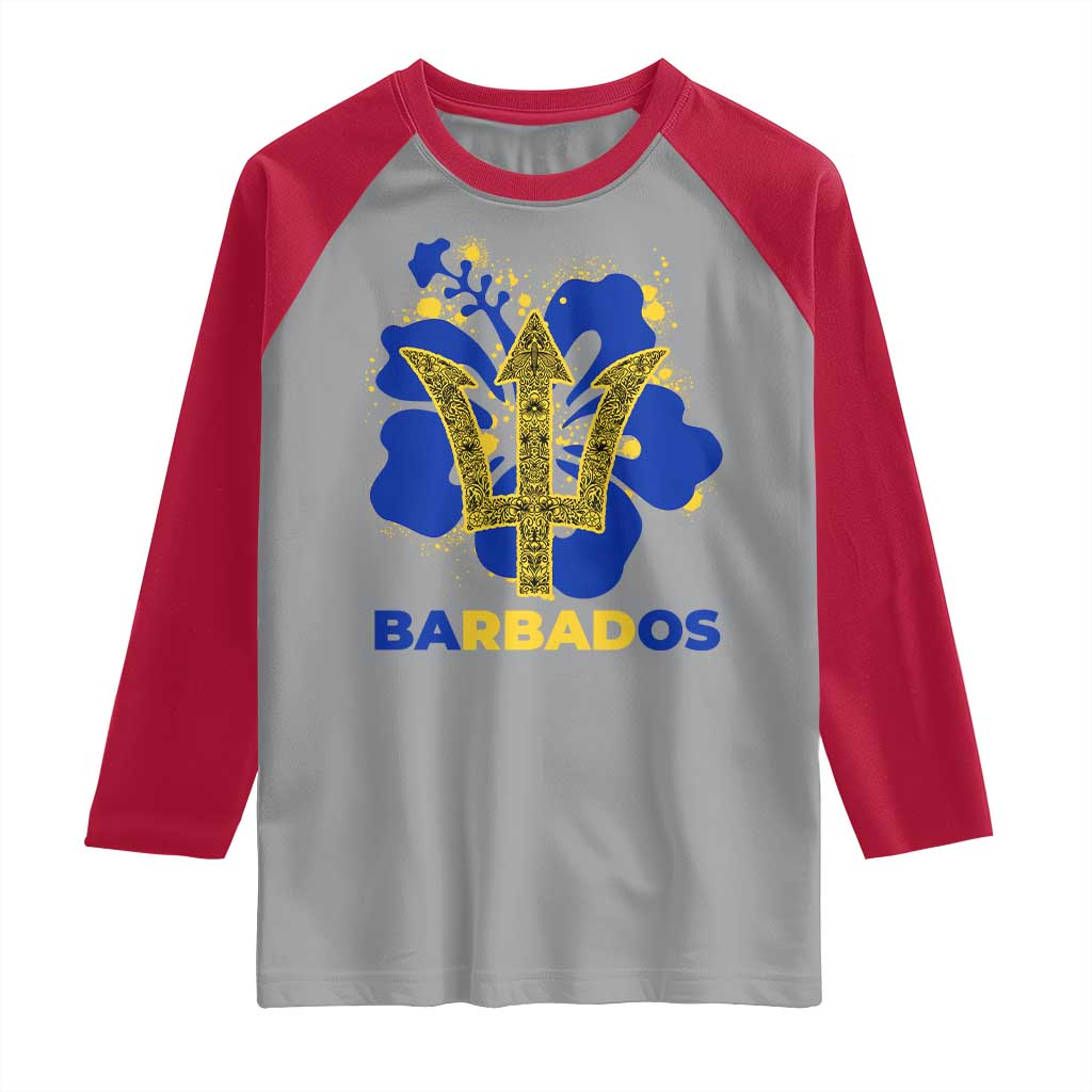 Proud Barbados Bajan Barbadian Flag Roots Raglan Shirt