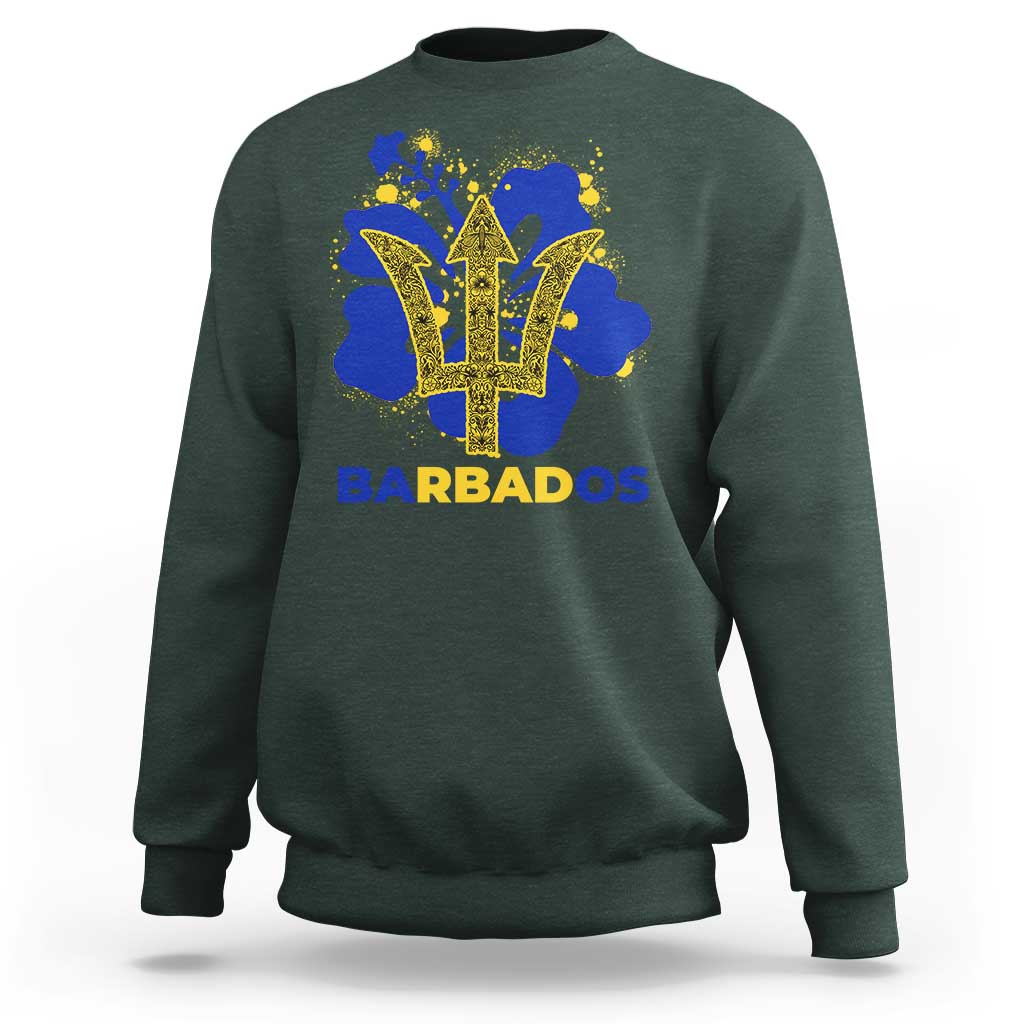 Proud Barbados Bajan Barbadian Flag Roots Sweatshirt