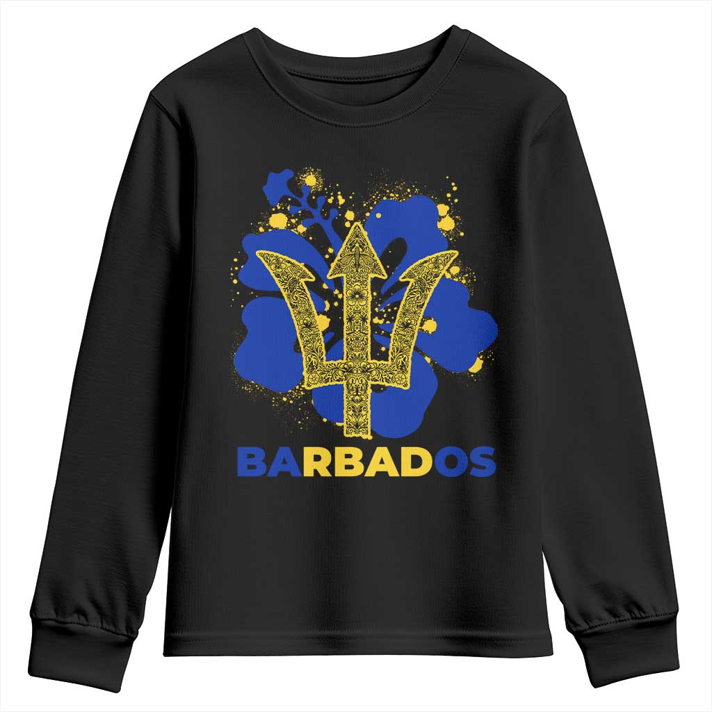Proud Barbados Bajan Barbadian Flag Roots Youth Sweatshirt