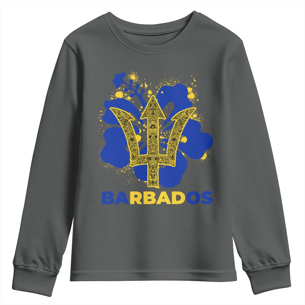 Proud Barbados Bajan Barbadian Flag Roots Youth Sweatshirt