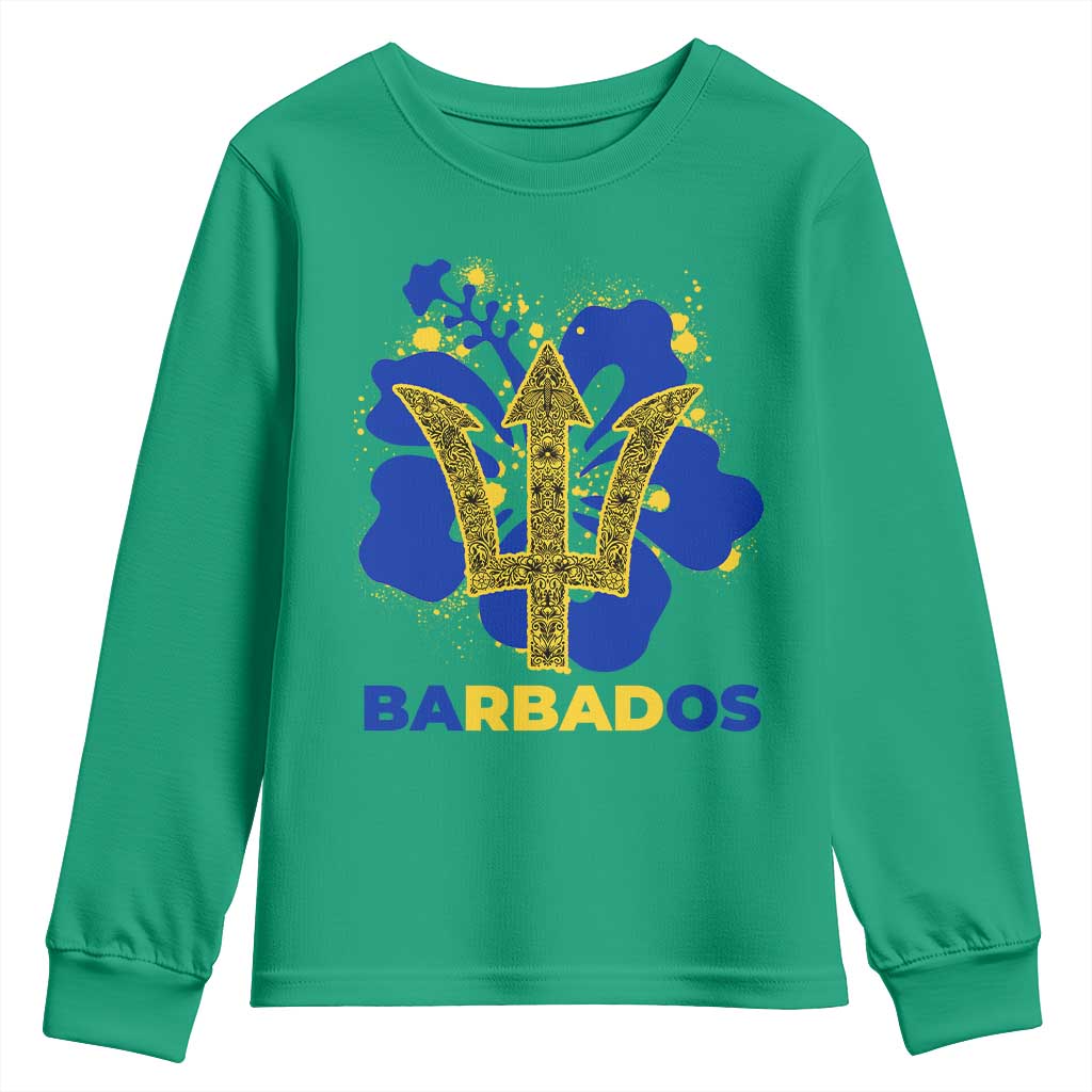 Proud Barbados Bajan Barbadian Flag Roots Youth Sweatshirt
