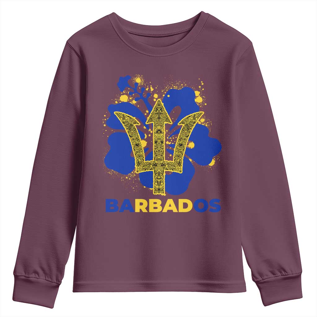Proud Barbados Bajan Barbadian Flag Roots Youth Sweatshirt