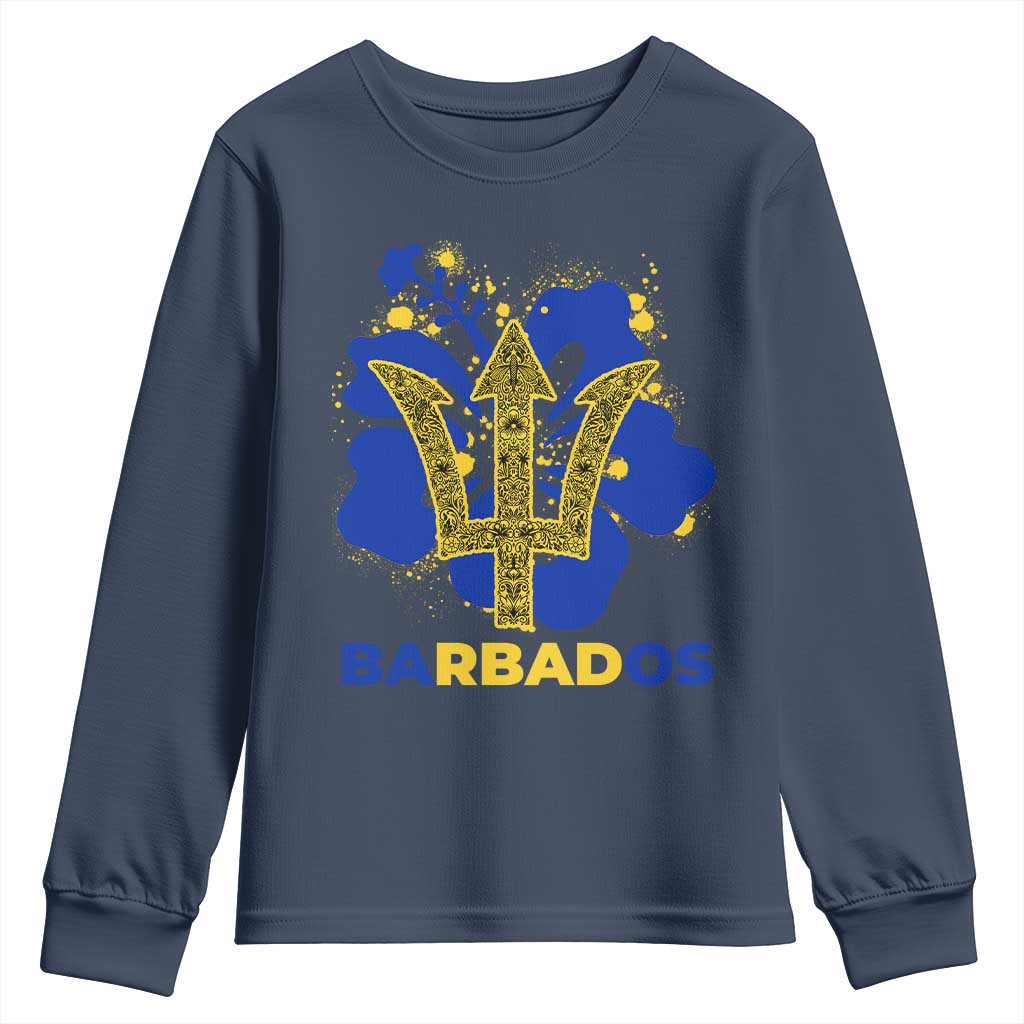 Proud Barbados Bajan Barbadian Flag Roots Youth Sweatshirt