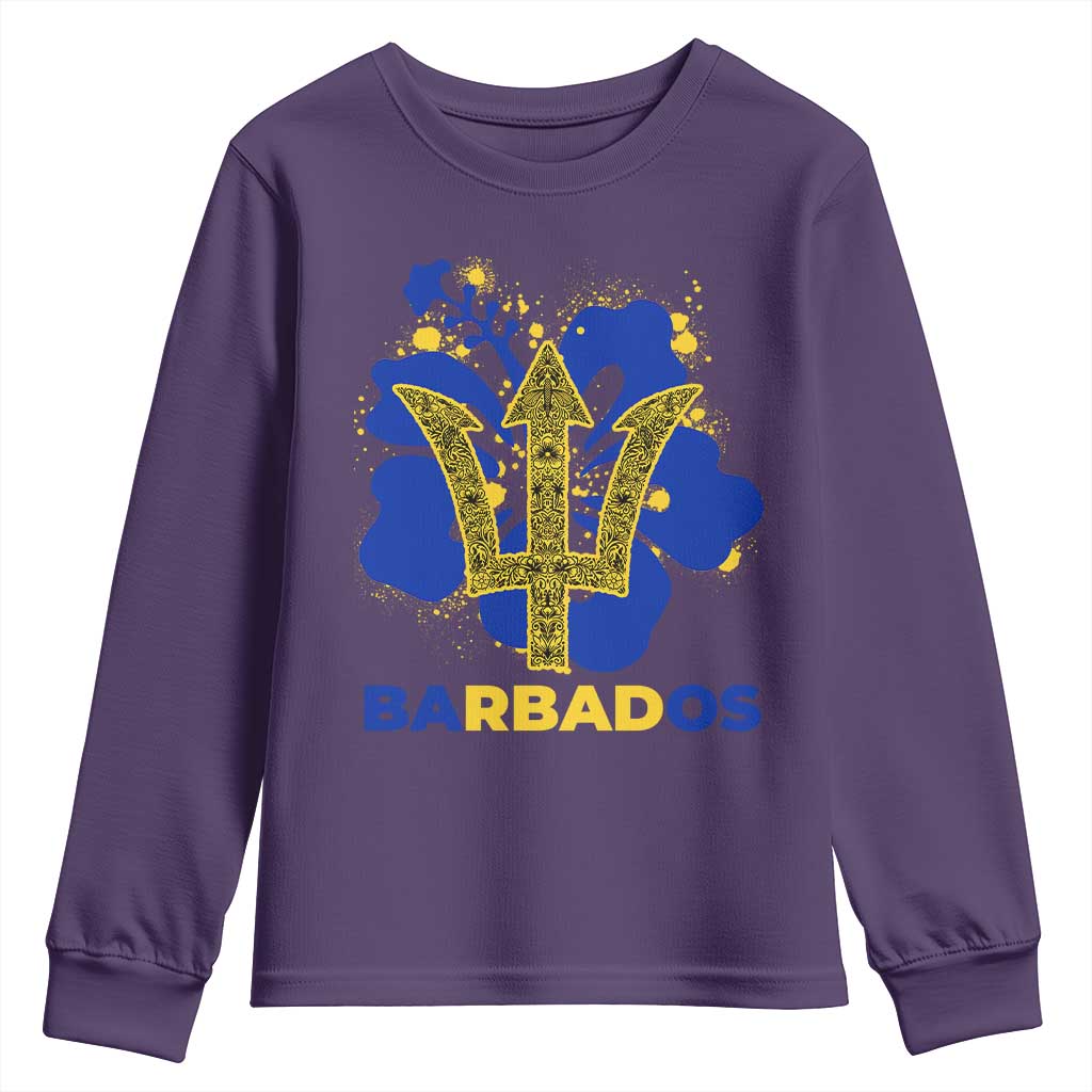 Proud Barbados Bajan Barbadian Flag Roots Youth Sweatshirt
