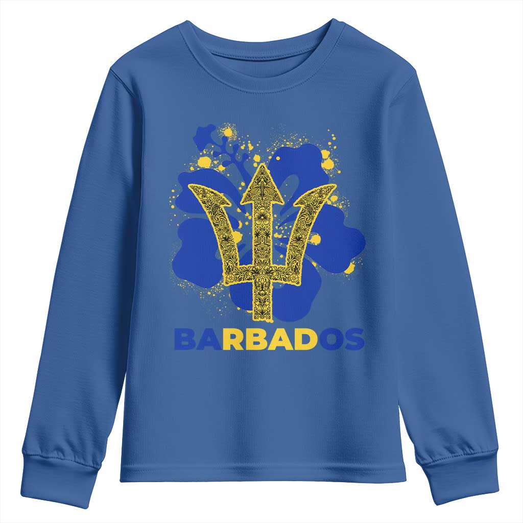 Proud Barbados Bajan Barbadian Flag Roots Youth Sweatshirt