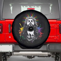 Funny LGBT Gay Pride Jesus Rainbow Flag Christian Spare Tire Cover