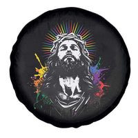 Funny LGBT Gay Pride Jesus Rainbow Flag Christian Spare Tire Cover