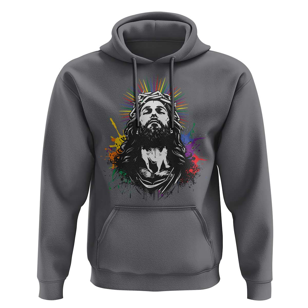 Funny LGBT Gay Pride Jesus Rainbow Flag Christian Hoodie