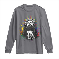 Funny LGBT Gay Pride Jesus Rainbow Flag Christian Long Sleeve Shirt