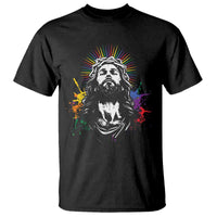 Funny LGBT Gay Pride Jesus Rainbow Flag Christian T Shirt