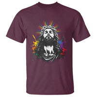 Funny LGBT Gay Pride Jesus Rainbow Flag Christian T Shirt