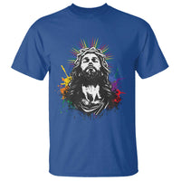 Funny LGBT Gay Pride Jesus Rainbow Flag Christian T Shirt