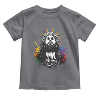 Funny LGBT Gay Pride Jesus Rainbow Flag Christian Toddler T Shirt