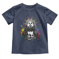 Funny LGBT Gay Pride Jesus Rainbow Flag Christian Toddler T Shirt