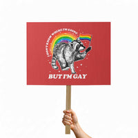 Funny Pride LGBT Racoon Protest Sign I Don't Know Where I'm Going But I'm Gay Rainbow - Wonder Print Shop