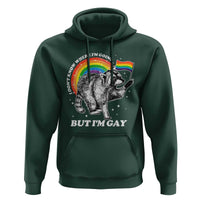 Funny Pride LGBT Racoon Hoodie I Don't Know Where I'm Going But I'm Gay Rainbow