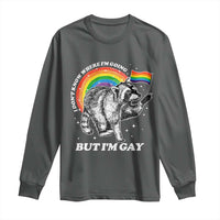 Funny Pride LGBT Racoon Long Sleeve Shirt I Don't Know Where I'm Going But I'm Gay Rainbow