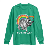 Funny Pride LGBT Racoon Long Sleeve Shirt I Don't Know Where I'm Going But I'm Gay Rainbow