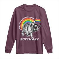Funny Pride LGBT Racoon Long Sleeve Shirt I Don't Know Where I'm Going But I'm Gay Rainbow