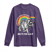 Funny Pride LGBT Racoon Long Sleeve Shirt I Don't Know Where I'm Going But I'm Gay Rainbow