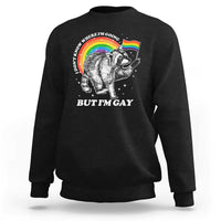 Funny Pride LGBT Racoon Sweatshirt I Don't Know Where I'm Going But I'm Gay Rainbow