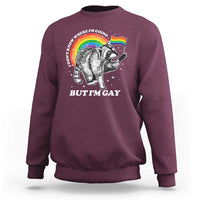 Funny Pride LGBT Racoon Sweatshirt I Don't Know Where I'm Going But I'm Gay Rainbow