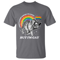 Funny Pride LGBT Racoon T Shirt I Don't Know Where I'm Going But I'm Gay Rainbow