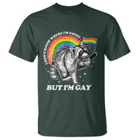 Funny Pride LGBT Racoon T Shirt I Don't Know Where I'm Going But I'm Gay Rainbow