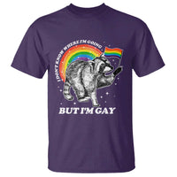 Funny Pride LGBT Racoon T Shirt I Don't Know Where I'm Going But I'm Gay Rainbow