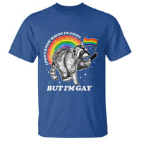 Funny Pride LGBT Racoon T Shirt I Don't Know Where I'm Going But I'm Gay Rainbow