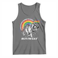 Funny Pride LGBT Racoon Tank Top I Don't Know Where I'm Going But I'm Gay Rainbow