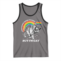 Funny Pride LGBT Racoon Tank Top I Don't Know Where I'm Going But I'm Gay Rainbow