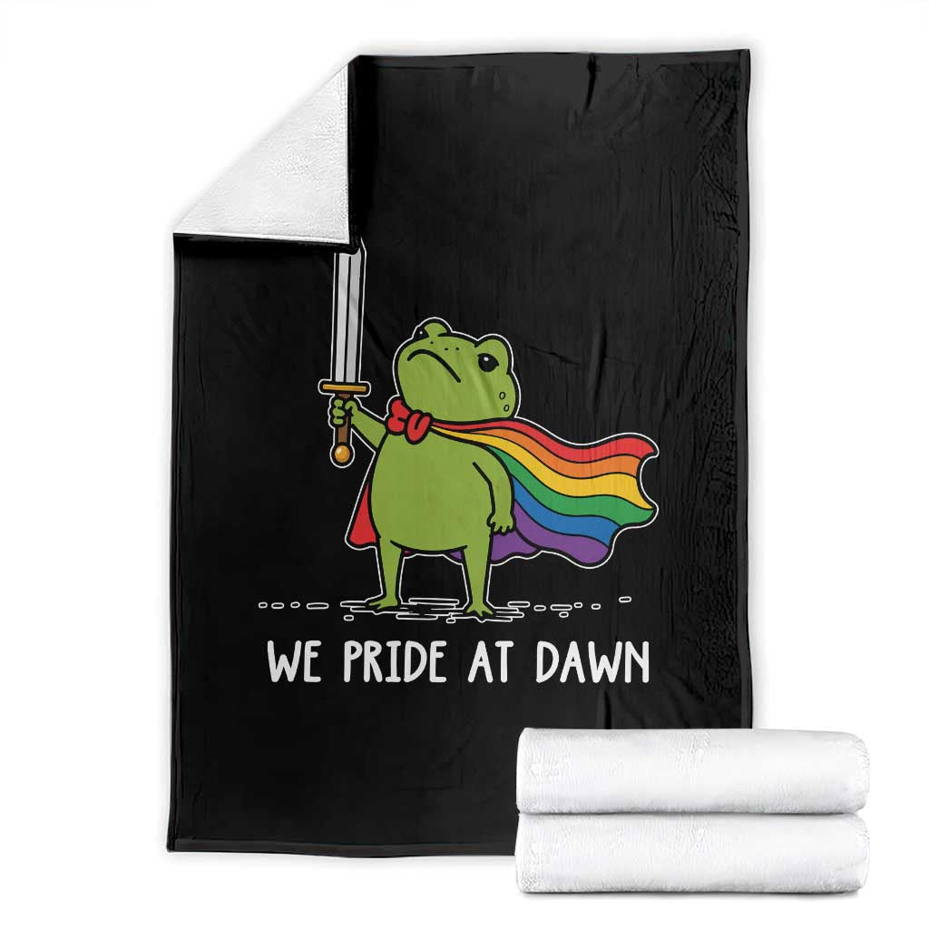 We Pride At Dawn Throw Blanket Funny LGBT Frog Rainbow Pride Month