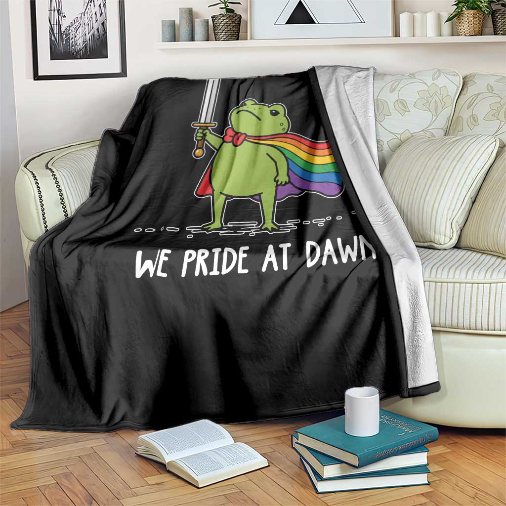 We Pride At Dawn Throw Blanket Funny LGBT Frog Rainbow Pride Month