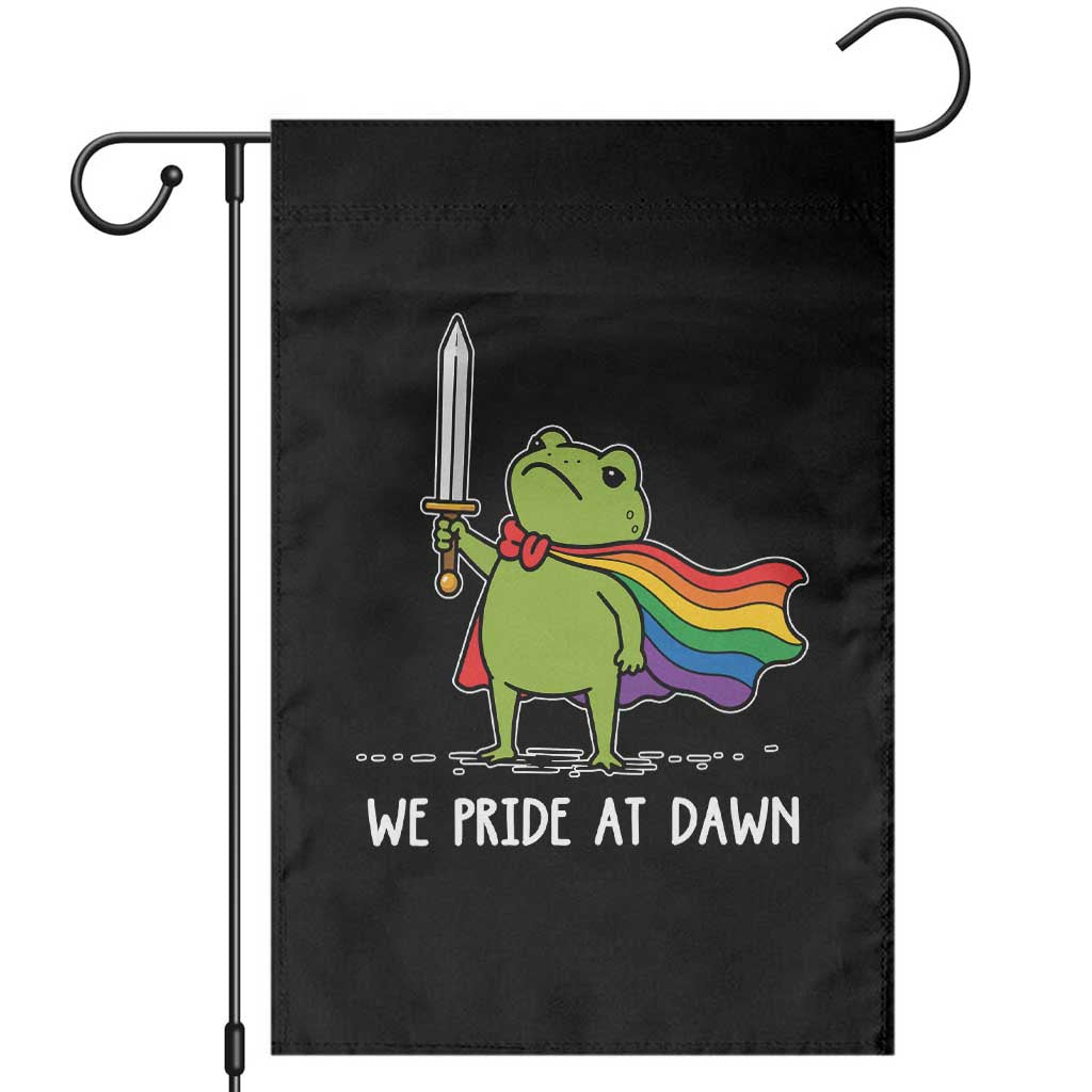We Pride At Dawn Garden Flag Funny LGBT Frog Rainbow Pride Month