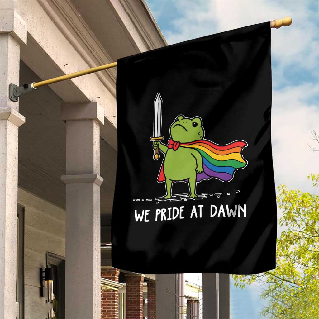 We Pride At Dawn Garden Flag Funny LGBT Frog Rainbow Pride Month