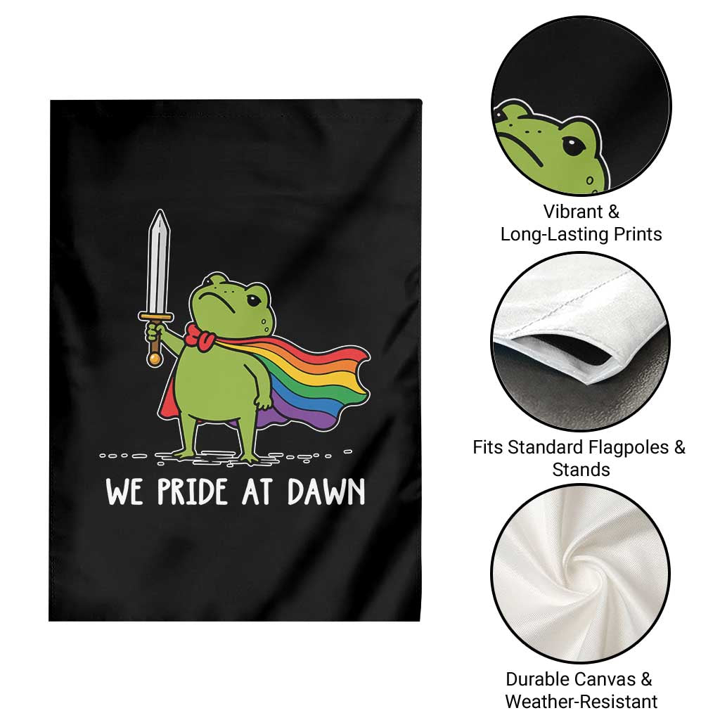 We Pride At Dawn Garden Flag Funny LGBT Frog Rainbow Pride Month